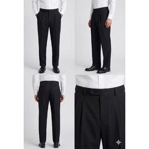 Vintage Givenchy Monsieur Dress Pants Mens 38R Pleated Performance Leg Cuffed